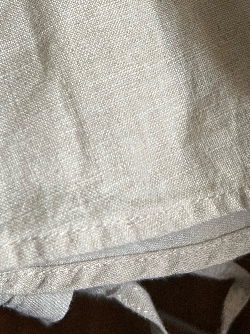 Liz Clairborne 100% Linen Maxi Ruffle skirt Size 14 Drawstring Zipper - Picture 9 of 9